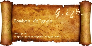 Gombos Ágnes névjegykártya